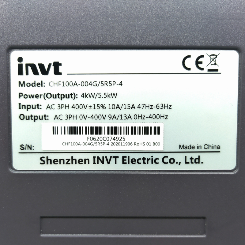 Conveyor Motor Inverter CHF100A-004G/5R5P-4 62030010002 for Edge Banding Machine