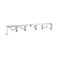 Pneumatic clamping beam assembly for sliding table saws