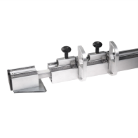 Telescopic ruler 84x76 mm for sliding table saw complete with folding stops
