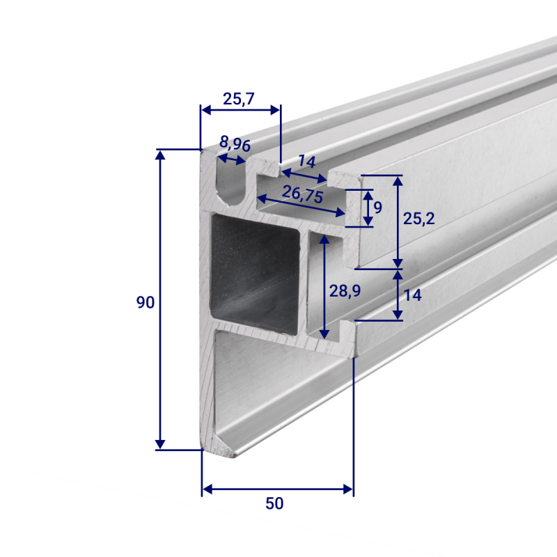Rip fence profile 5 mm for panel saws