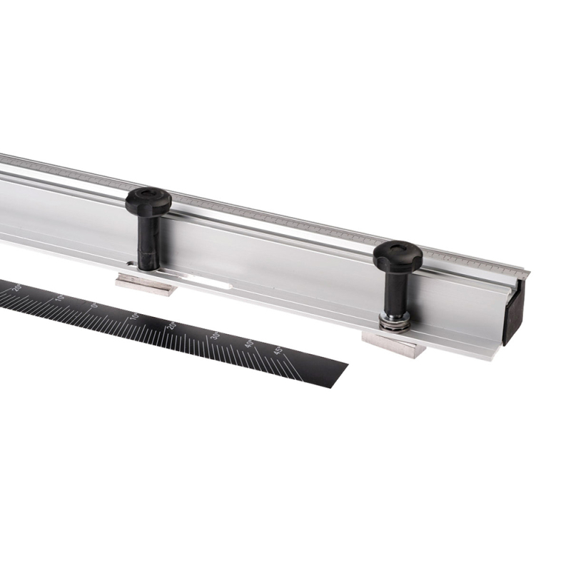 Angle ruler 900 mm with hinged stop and scale for sliding table saw