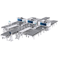 Automatic drilling line KDT Line-3 based on 3 pcs NC-boring machines machines with KD-612NHSA