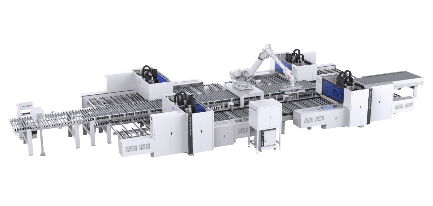 Automatic line «4+1» - four machines and robotic feed