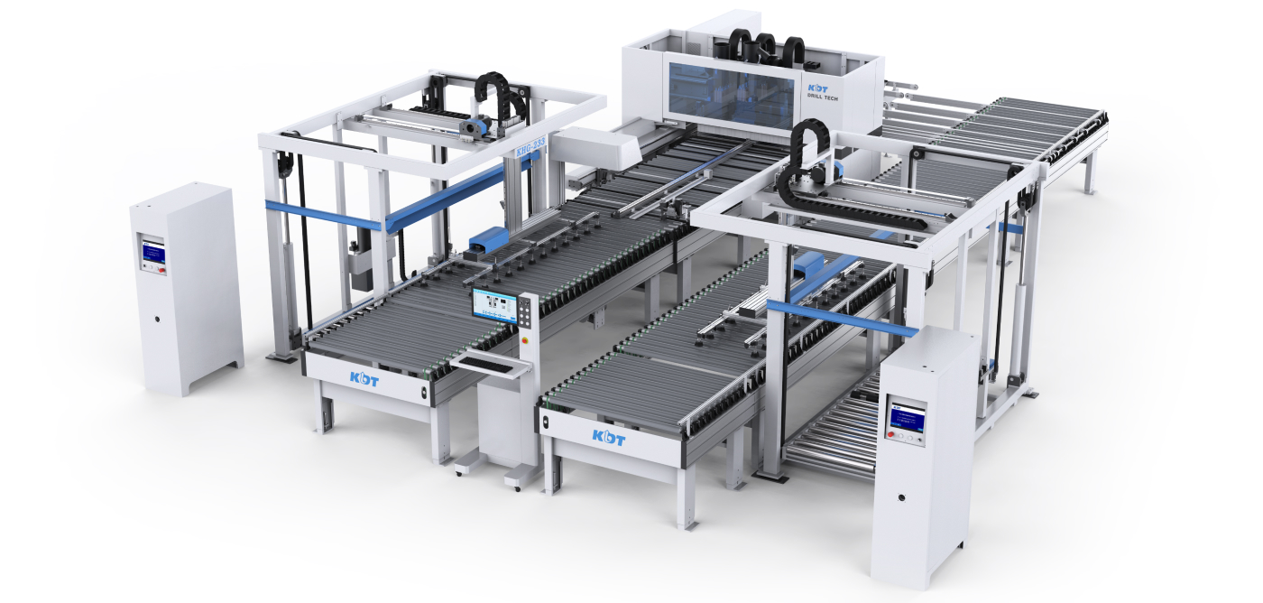 Machine with automatic gantry loading/unloading