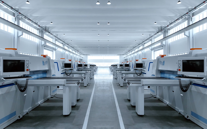 Warehouse of CNC cutting centers before packaging