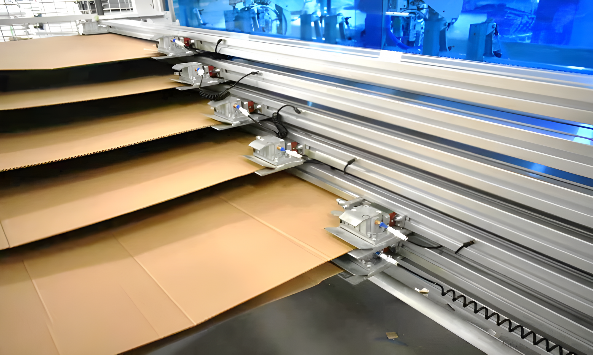 Corrugated cardboard feeding system