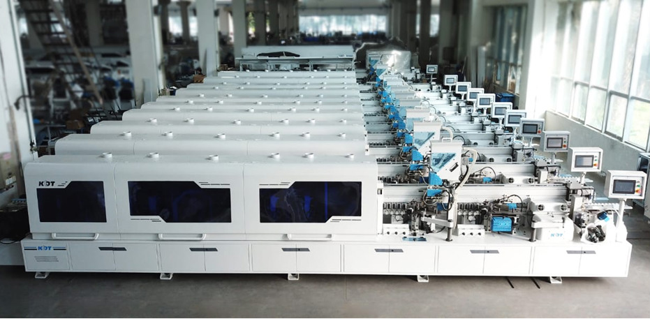 pass-through edge banding machines kdt at the factory