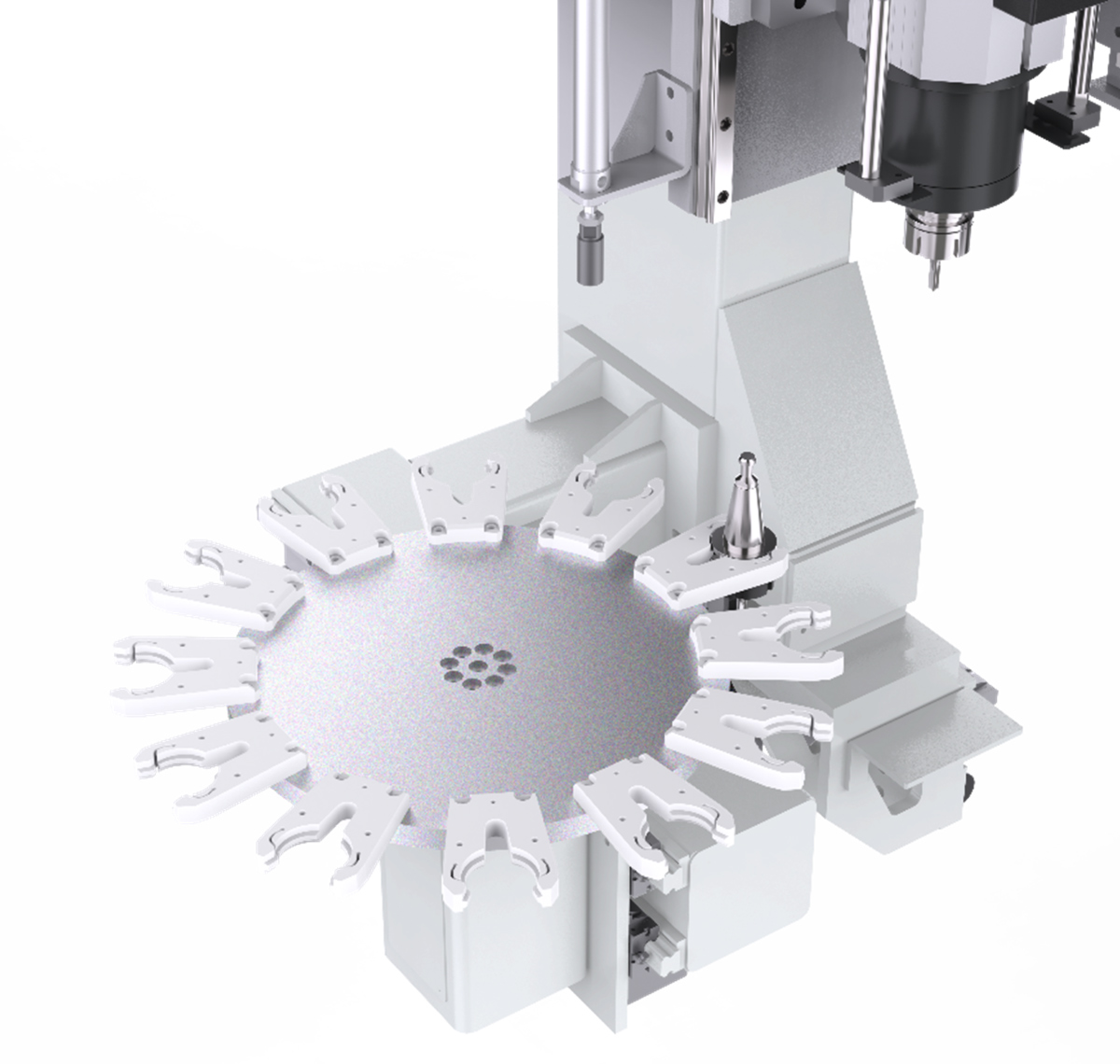 Vertical milling group with tool change