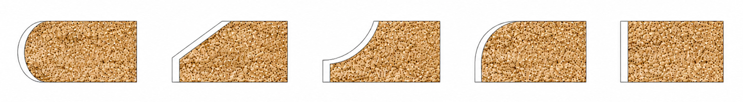 Edge profile options for the KB-399R machine