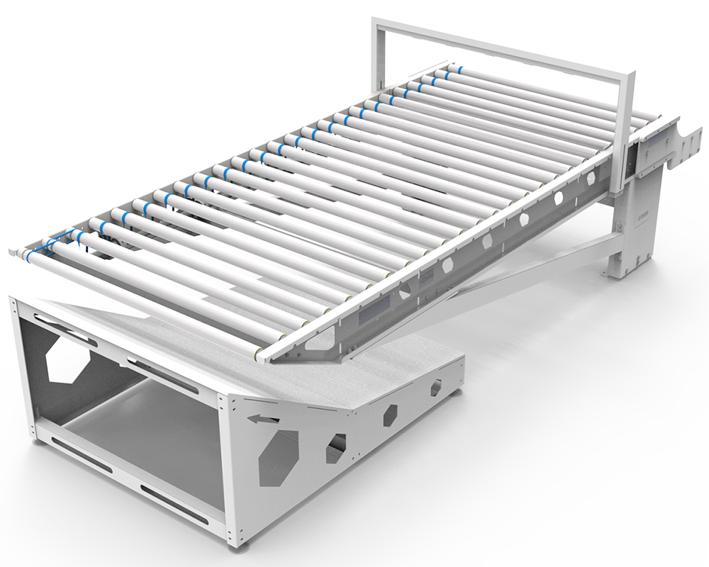 Conveyor for placing cardboard under parts WG803