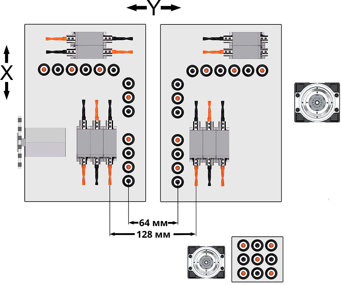 Scheme of drilling groups KDT KD-612NHSA